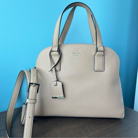 kate spade Handbags - KATE SPADE Nichols Jackson Street Reiley Dome Tan Satchel Tote Crossbody Cameron